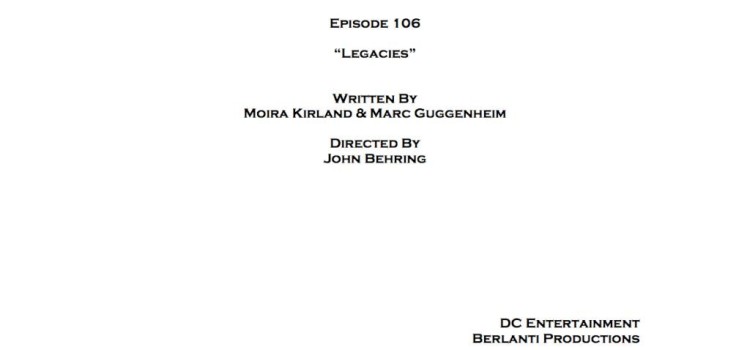Arrow Episode 6 “Legacies” Credits Revealed