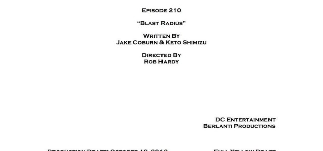 Arrow Episode #2.10 “Blast Radius” – Writer & Director Info
